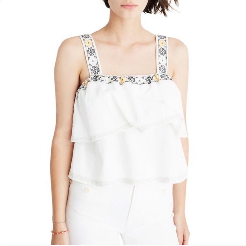 NWT // MADEWELL Embroidered Tier Top